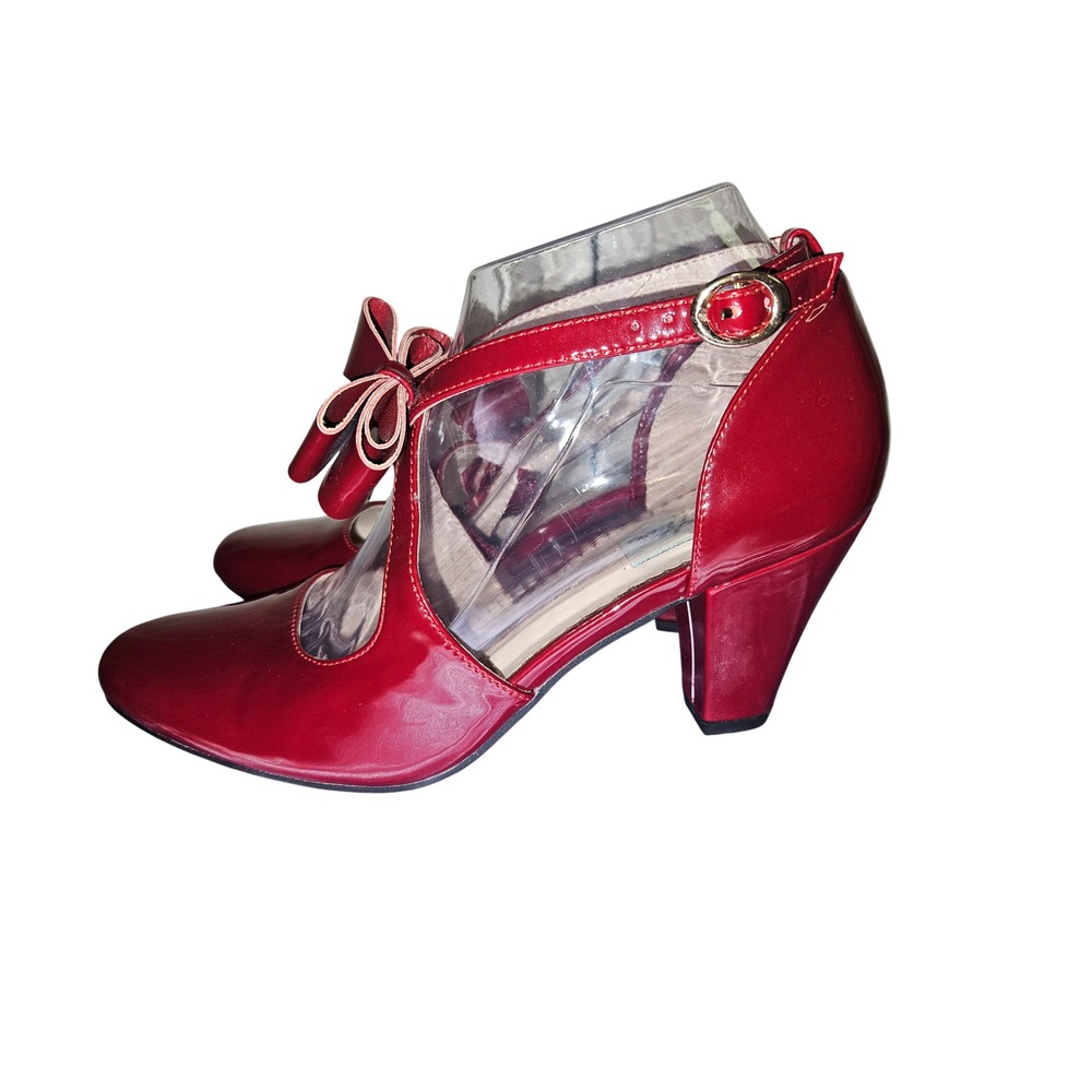 Red Mary Jane Heels with Bow